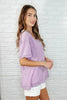 Basic Instinct Drop Shoulder V-Neck Tee in Lilac