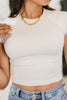 Halfway to Heaven Cropped Top in Sand Beige