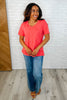 I Don't Have to Choose V-Neck Tee in Hot Coral