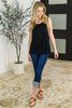 Mellow Muse Relaxed Knit Tank in Black