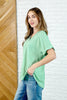 Plain and Sassy V-Neck Tee in Mint Green