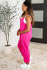 Totally Me Spaghetti Strap Jumpsuit in Hot Pink