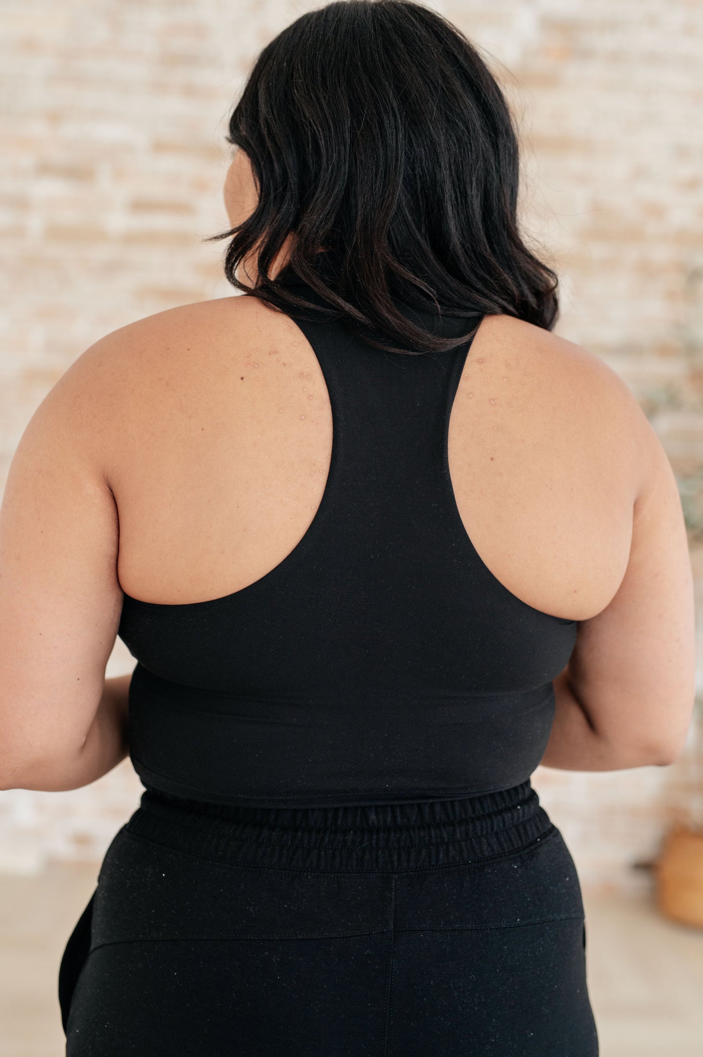 Backcourt Collared V-Neck Tank in Black