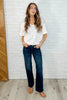 Basic Instinct Drop Shoulder V-Neck Tee in Ivory