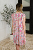 Boho and Behold Flutter Sleeve Dress in Blush/Fuchsia/Mint