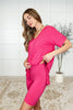 Buttery Soft V-Neck Bike Short Set in Hot Pink