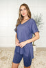 Buttery Soft V-Neck Bike Short Set in Marlin