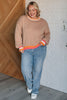 Conversational Moment Striped Trim Sweater