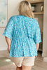 Dreamer Peplum Top in Blue and Teal Paisley