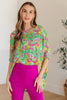 Essential Blouse in Painted Green and Pink