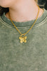 Flutter & Shine Butterfly Pendant Necklace in Gold