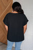 Frequently Asked Questions V-Neck Top in Black