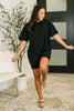Going Far Top and Biker Short Set in Black