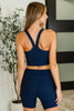 Gym and Juice Ribbed Knit Square Neck Tank in Navy