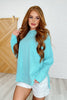 It's The Little Things Relaxed Scuba Pullover in Mint Sky