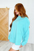 It's The Little Things Relaxed Scuba Pullover in Mint Sky