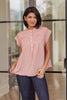 Pleat Detail Button Up Blouse in Pink