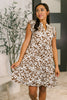 Lizzy Forever Flutter Sleeve Dress in Basic Mocha and White Floral