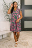 Lizzy Forever Flutter Sleeve Dress in Green and Pink Floral