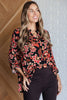 Lizzy Top in Black and Chocolate Floral