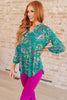 Lizzy Top in Emerald and Purple Paisley