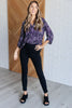 Lizzy Top in Violet and Black Multi Stroke