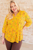 Lizzy Top in Yellow and Navy Paisley