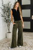 Lounge Line Wide Leg Sweats in Dark Olive