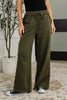Lounge Line Wide Leg Sweats in Dark Olive