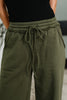 Lounge Line Wide Leg Sweats in Dark Olive