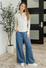 Lounge Line Wide Leg Sweats in Dusty Blue
