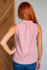 Matter of Fact Pleat Front Sleeveless Blouse in Pink