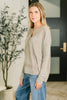 Never Been So Sure Lace Accent Henley Top in Taupe