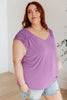 Ruched Cap Sleeve Top in Lavender