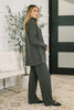 Signature Open Front Cardigan Set in Black