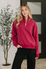 Sweater Weather Half Zip High Neck Pullover in Cabernet