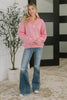 Sweater Weather Half Zip High Neck Pullover in Dark Pink