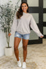 Sweet with a Side Eye Drop Shoulder Pullover in Taupe
