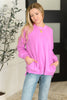 Talk Cozy to Me Stepped Hem Pullover in Bright Mauve