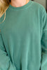 Talk Cozy to Me Stepped Hem Pullover in Dark Green