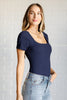 They're Not Like Us Square Neck Bodysuit in Navy