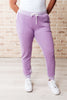 Tommy Two Tone Waffle Joggers Purple