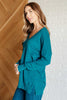 V-Neck Front Seam Sweater in Heather Ocean Teal