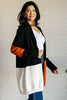 Writer's Block Color Block Open Front Cardigan