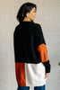 Writer's Block Color Block Open Front Cardigan