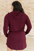 Getting Out Long Sleeve Hoodie Romper in Maroon