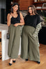 Harmony High Rise Wide Pants in Olive