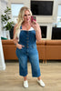 Priscilla High Rise Crop Wide Leg Denim Overalls