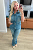 Sylvia Short Sleeve Denim Jumpsuit