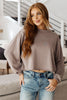 Lounge A Lot Cut Off Sweatshirt in Mocha